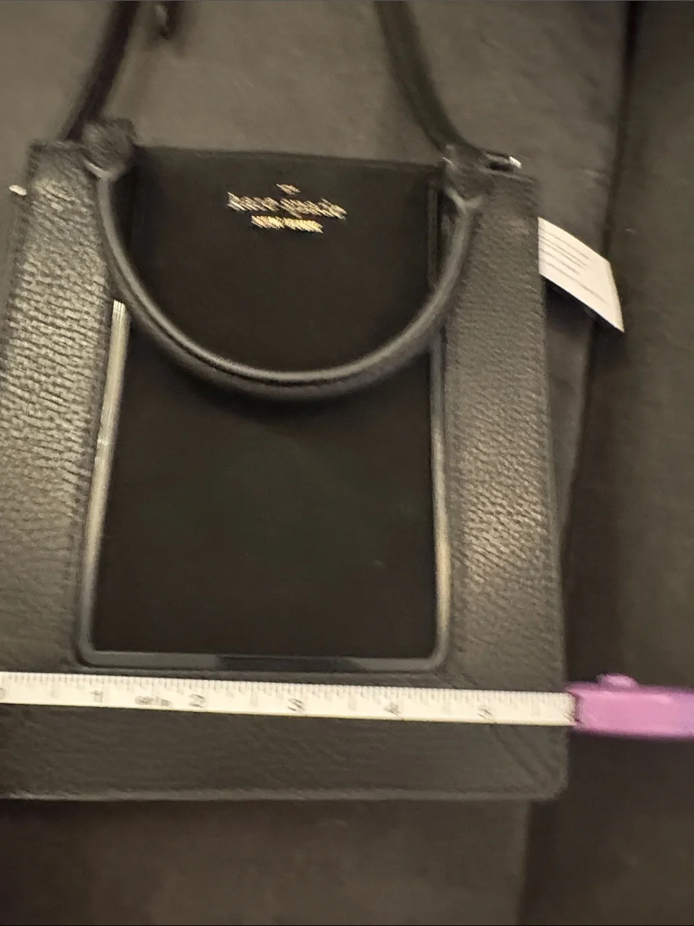 kate spade Black Leather Mini Top-Handle Crossbody with Gold Hardware